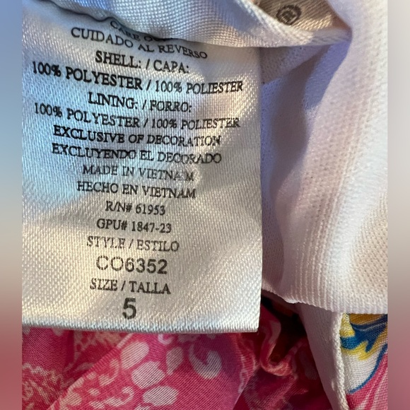 ADORABLE 💙🩷 Tiered, Floral Girls Dress, Ruffle Straps, Lined in White - Picture 9 of 9